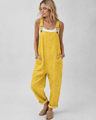 Casual Women's Jumpsuit Adjustable Straps Relaxed Fit Soft Fabric with Functional Pockets