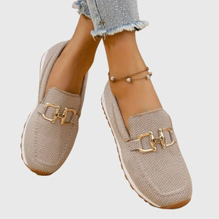 Casual Woven Loafers for Women Slip-On Design Lightweight Fabric with Metal Accent 1