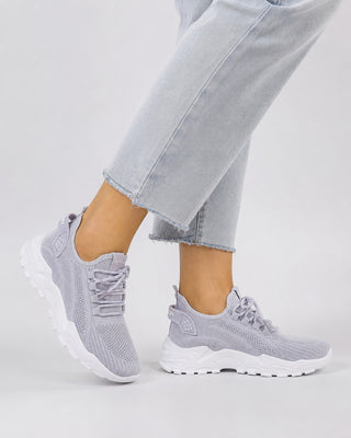 Modern Lace-Up Sneakers for Women Lightweight Mesh Upper Chunky Sole Breathable Casual Footwear