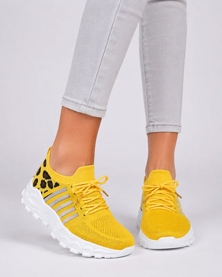 Modern Lace-Up Sneakers for Women Lightweight Mesh Upper Chunky Sole Breathable Casual Footwear