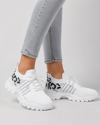 Modern Lace-Up Sneakers for Women Lightweight Mesh Upper Chunky Sole Breathable Casual Footwear