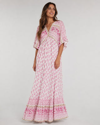 Floral Maxi Dress for Women with Short Sleeves in Soft Breathable Fabric for Casual Comfort