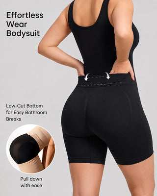 Compression Shapewear Bodysuit with Drop-Seat Design for Tummy Control and All-Day Comfort