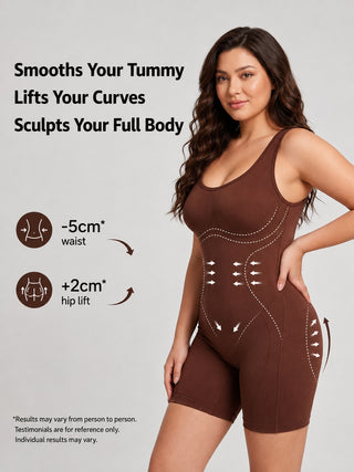 Compression Shapewear Bodysuit with Drop-Seat Design for Tummy Control and All-Day Comfort