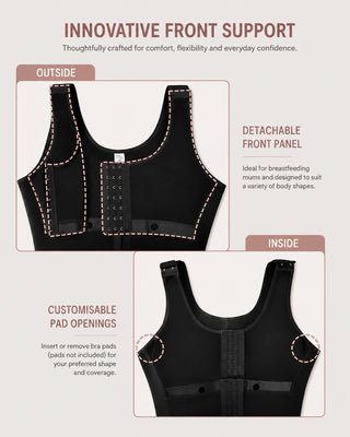 Compression Shapewear Bodysuit with Adjustable Straps for Tummy Control and Easy Access
