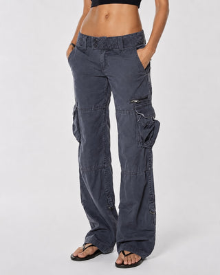 Black Cargo Pants for Women Straight Leg Mid-Rise with Multiple Cargo Pockets Durable Fabric