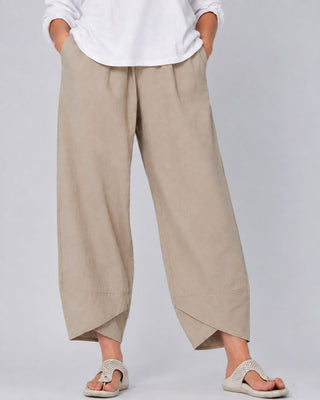 Modern Wide Leg Cropped Trousers for Women with Drawstring Waist and Relaxed Fit in High-Quality Fabric
