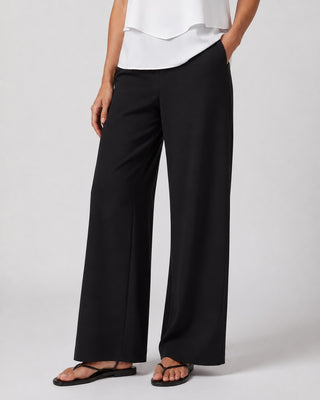 Casual Leaf Print Women's Pants Set with Sleeveless Layered Top and Wide-Leg Trousers