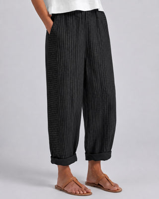 Modern Women's Trousers Cropped Straight-Leg Lightweight Fabric with Button Detail and Cuffed Hem