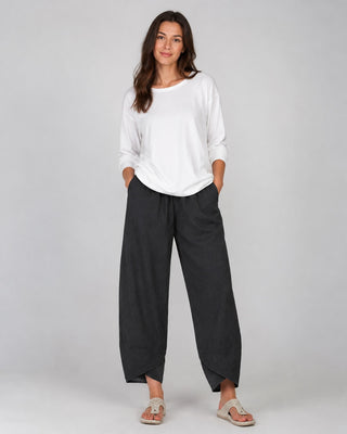 White Linen Wide Leg Trousers for Women Cropped Comfortable Fit Casual Style