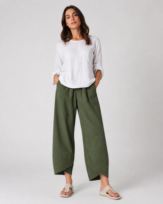 White Linen Wide Leg Trousers for Women Cropped Comfortable Fit Casual Style