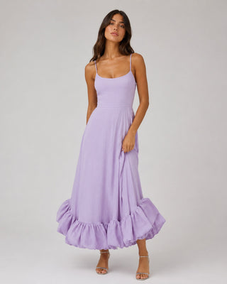 Floral Maxi Dress for Women Sleeveless Lightweight Fabric V-Neckline Pleated Long Dress
