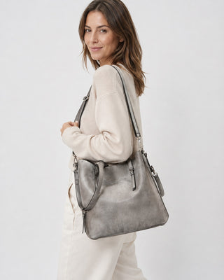 Leather Hobo Bag Purse with Zip Closure and Dual Handles for Everyday Versatile Use
