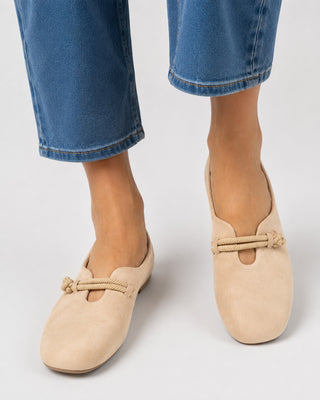 Casual Suede Women's Loafers Slip-On Design with Rope-Tie Detail and Cushioned Interior for Comfort