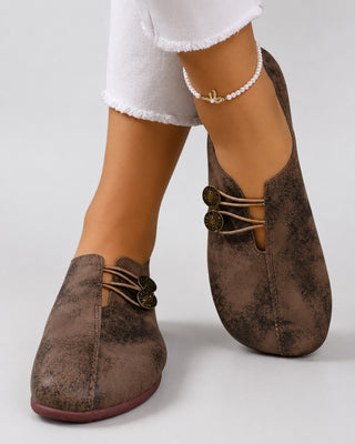 Casual Lace-Up Ankle Boots for Women Suede Upper Ankle Height Vintage Design