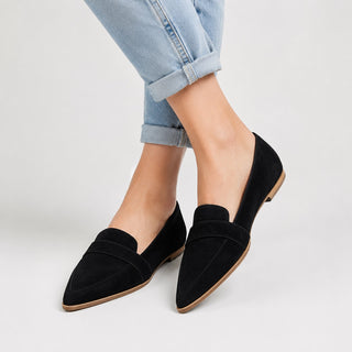 Suede Women's Loafers Slip-On Pointed Toe Everyday Comfort Footwear