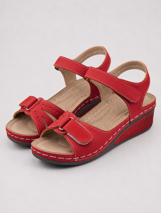 Modern Open Toe Wedge Sandals for Women Adjustable Straps Soft Leather Casual Footwear