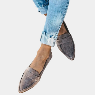 Modern Pointed Toe Women's Loafers Slip-On Design Casual Minimalist Style Neutral Color 1