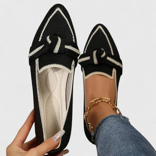 Modern Pointed Toe Women's Loafers Slip-On Design with Knot Detail Synthetic Upper Flat Heel 3