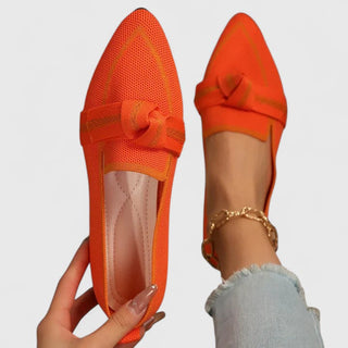Modern Pointed Toe Women's Loafers Slip-On Design with Knot Detail Synthetic Upper Flat Heel 5