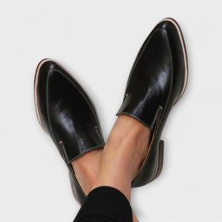 Modern Women's Loafers Slip-On Leather Upper with Contrast Stitching for Versatile Style 0