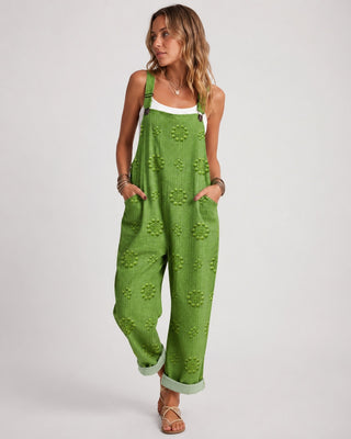 Casual Women's Jumpsuit Adjustable Straps Relaxed Fit Soft Fabric with Functional Pockets